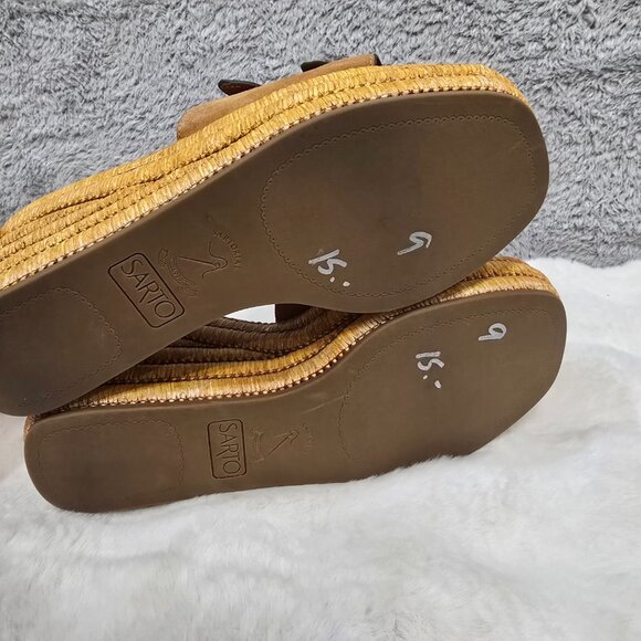 Sarto Franco Sarto Torino Peanut Espadrille Wedge Sandals Women's Size 9 New - Picture 5 of 9